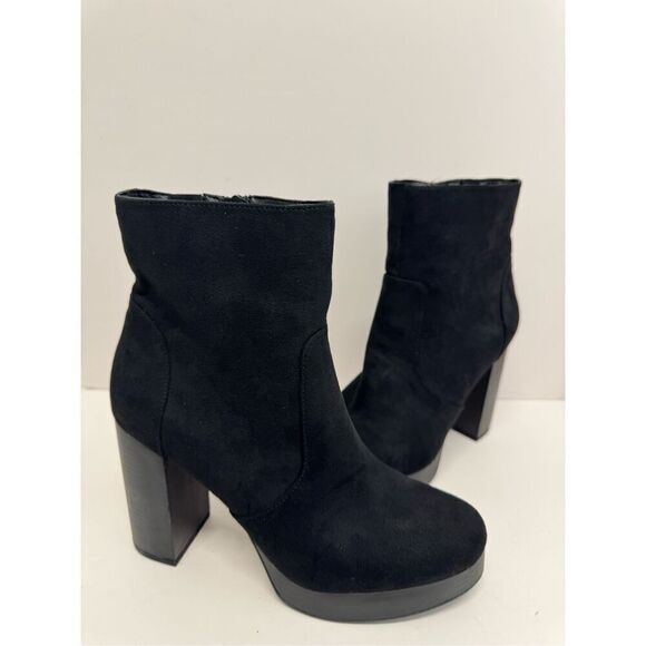 Sun+Stone Platform Booties Size 8 Womens Black High Heel Evening Boots - Picture 6 of 10